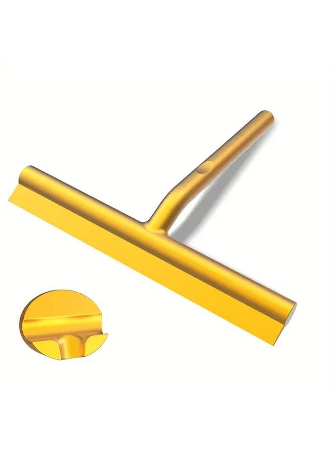 ممسحة سيليكون من الفولاذ المقاوم للصدأ الذهبي لتنظيف زجاج الحمام والأرضيات الصلبة - Image 4